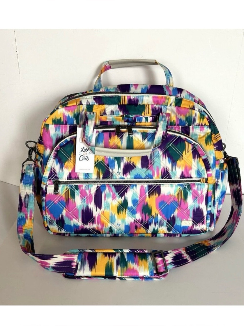 Lug Steamboat SE Duffel Bag Heart Ikat Multi NWOT Carry On Bag